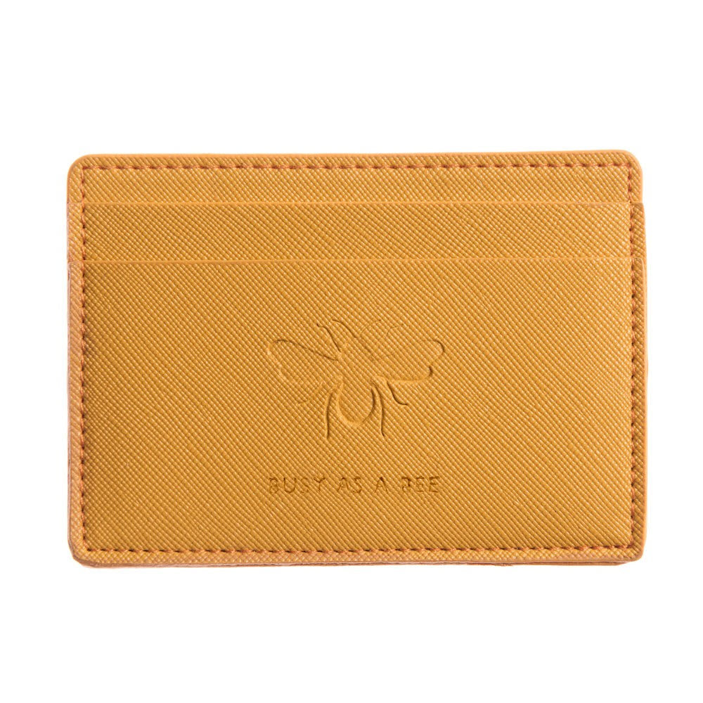 Sophie Allport Card Holder Bees faux leather card holder with embossed bee design and branding.