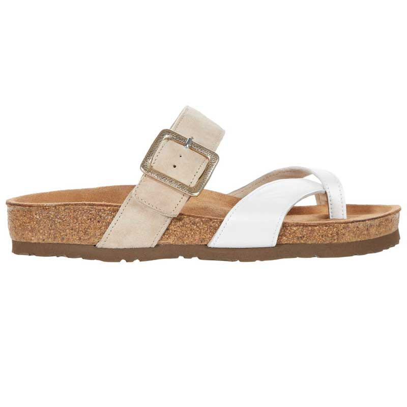NAOT FRESNO WHITE PEARL LEATHER/SAND STONE SUEDE - WOMENS