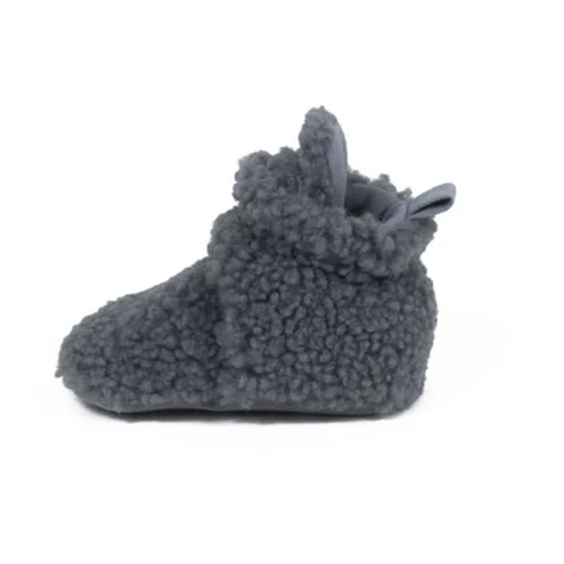 Plush gray Robeez snap bootie with ear details.
Product Name: ROBEEZ SNAP BOOTIES GREY SHERPA - TODDLERS
Brand Name: Robeez