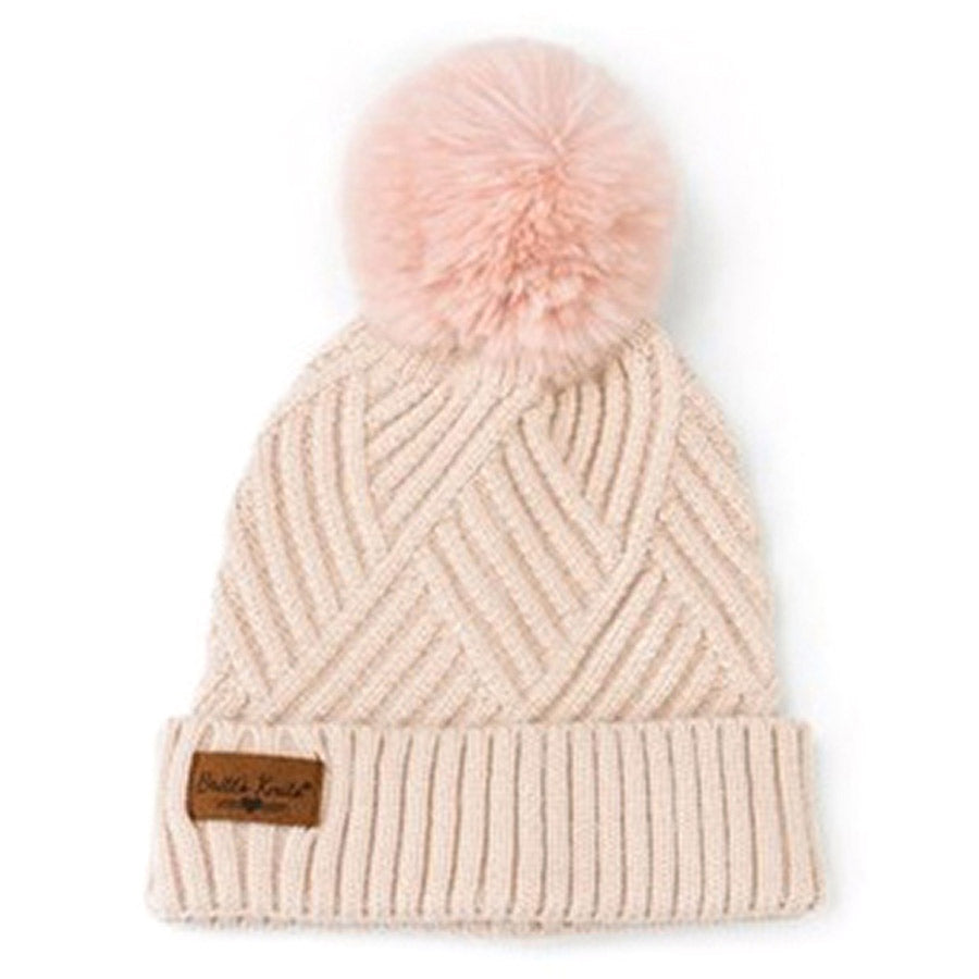 BRITTS KNITS KIDS POOF POM HAT PINK