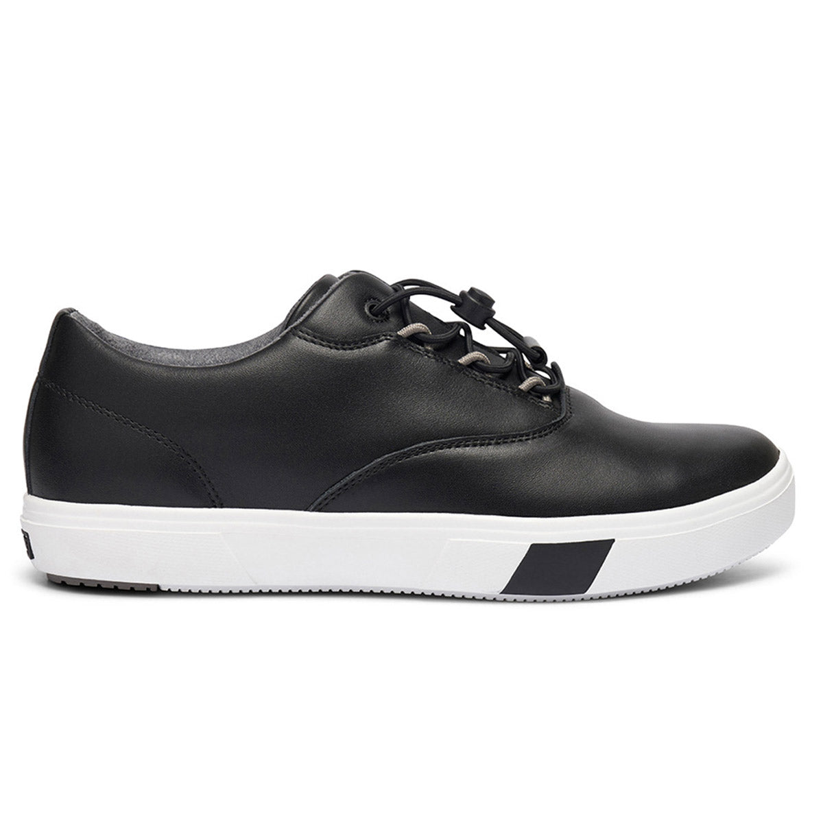 Anodyne Black Nappa leather lace-up sneaker with white sole.