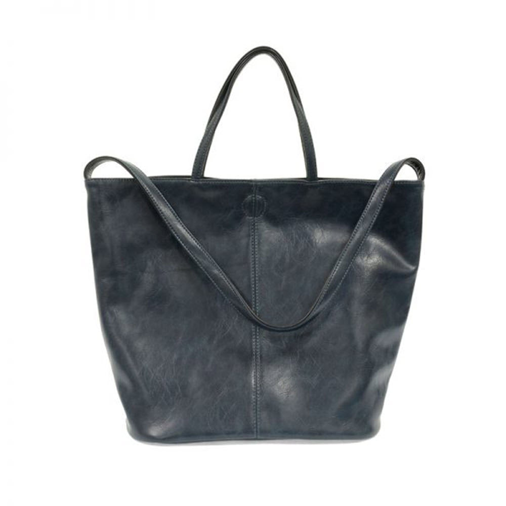 Teal/grey Joy Susan Renee reversible tote bag on a white background.