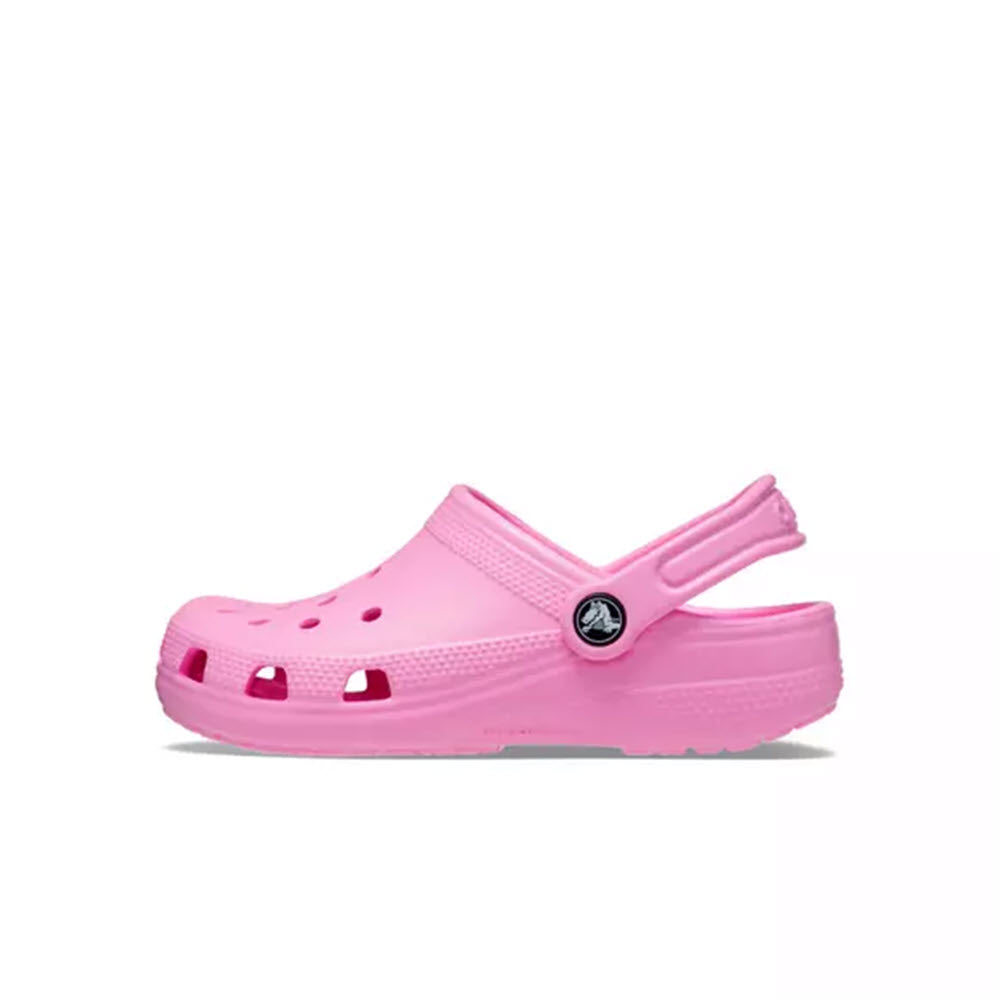 A single Grade School Girls&#39; Crocs Classic Taffy Pink clog against a white background.