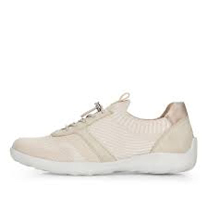 A single Remonte Minimal Mesh sneaker vanilla displayed against a white background.