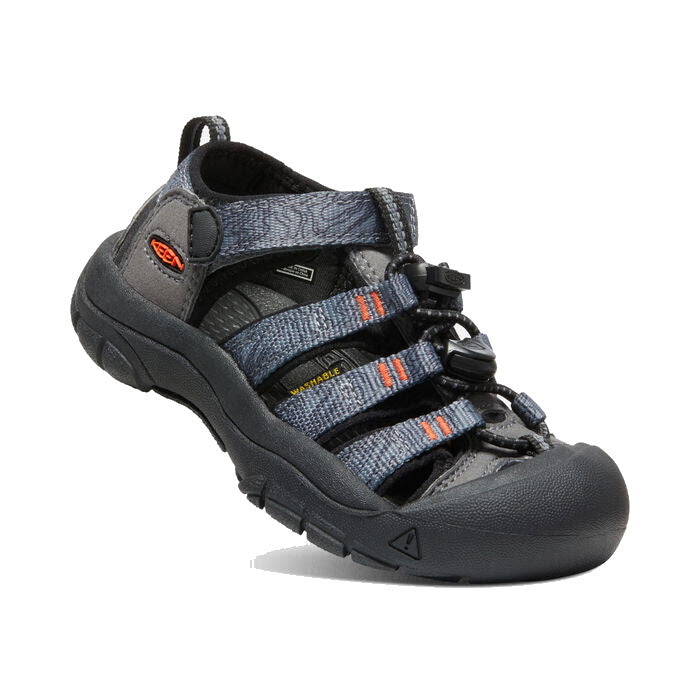 A single Keen Newport Steel Grey - Kids outdoor sandal with adjustable straps.