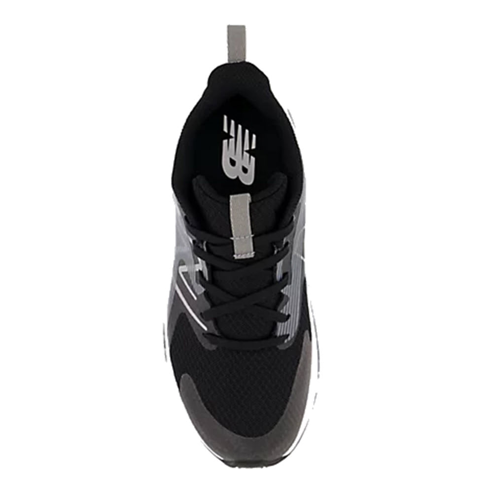 Top view of a New Balance Rave Run V2 Black/White - Kids running shoe.
