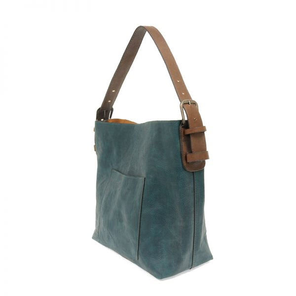Joy Susan classic hobo bag Mulberry with a brown strap and buckle detail.