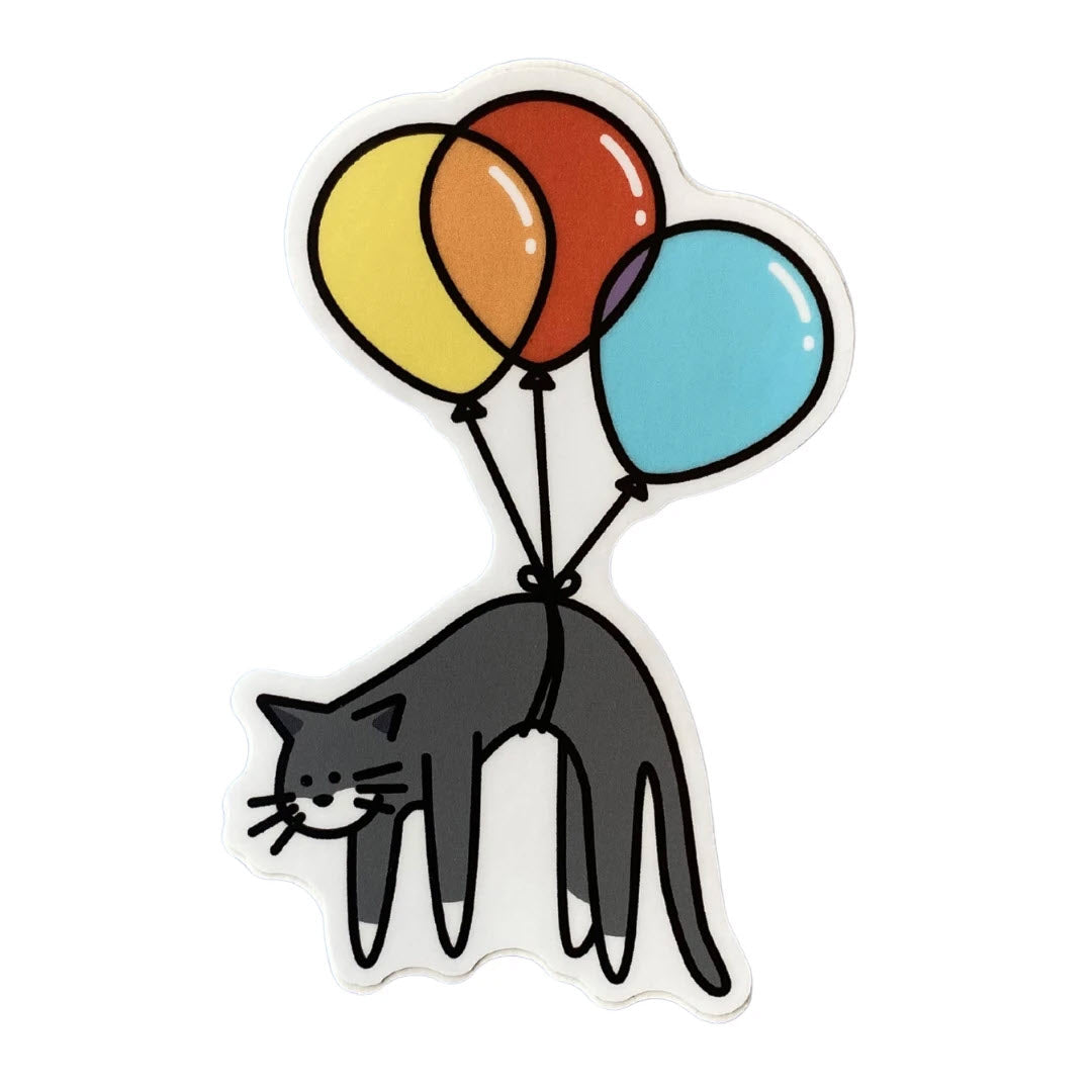 STICKERS NORTHWEST CAT WITH BALLOONS
