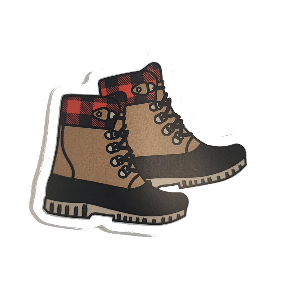 A pair of Stickers Northwest hiking boots with plaid detailing.