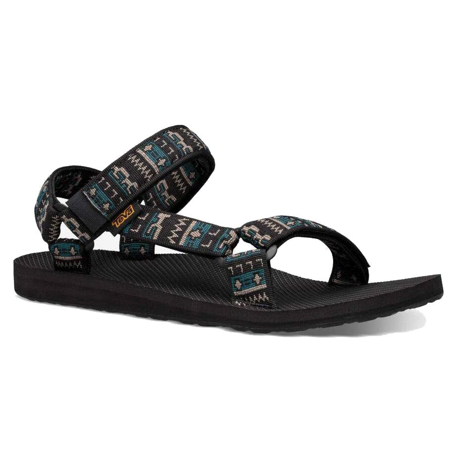 A single Teva sandal with patterned straps on a white background, embodying timeless comfort.