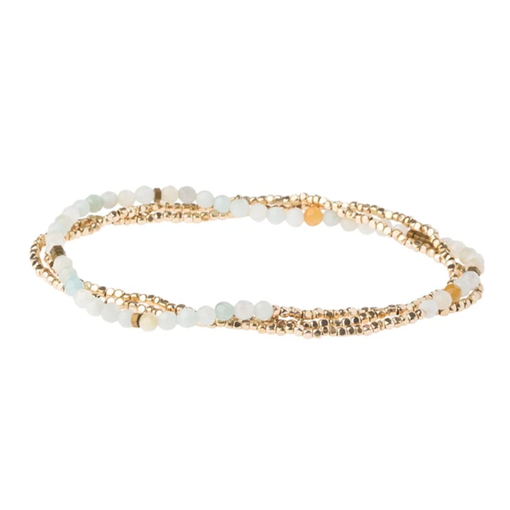 Multicolored SCOUT DELICATE STONE WRAP BRACELET AMAZONITE on a white background.