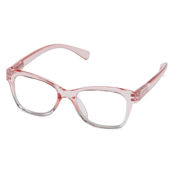 ICU Eyewear blush oval reading glasses on a white background.