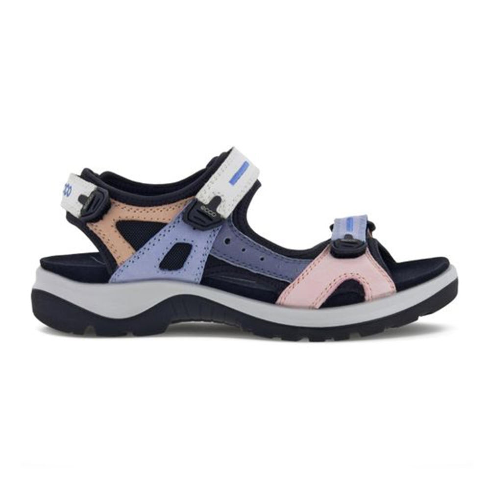 A single ECCO OFFROAD MULTICOLOR EVENTIDE - WOMENS sport sandal with adjustable straps and 3-point adjustability displayed on a white background.