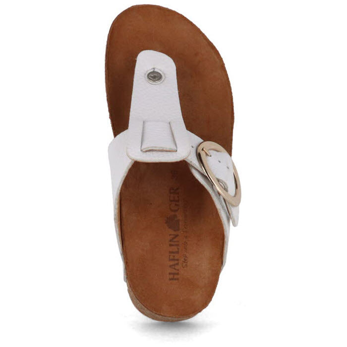 White Haflinger Round Buckle sandal with a buckle on an isolated background
will be:
HAFLINGER ROUND BUCKLE CORINNA WHITE PEBBLE - WOMENS sandal with a buckle on an isolated background.