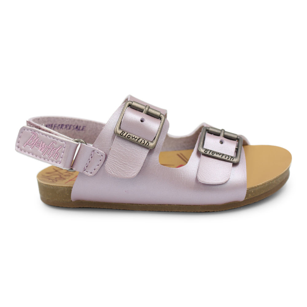 Pink Blowfish Goober Purple Quartz - Toddlers sandal with distressed buckle detailing and dual straps on a white background.