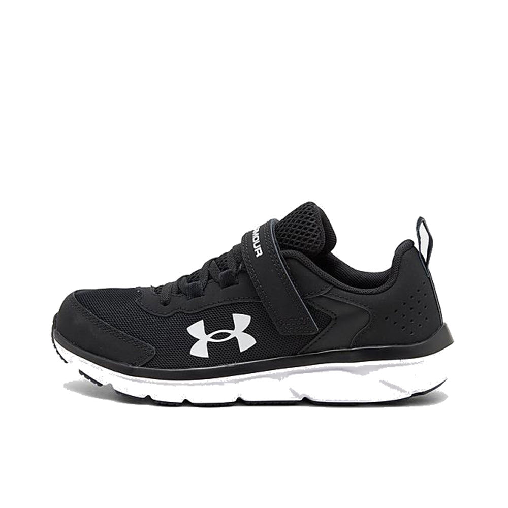 A single UNDER ARMOUR ASSERT 9 BLACK - KIDS athletic shoe on a white background.