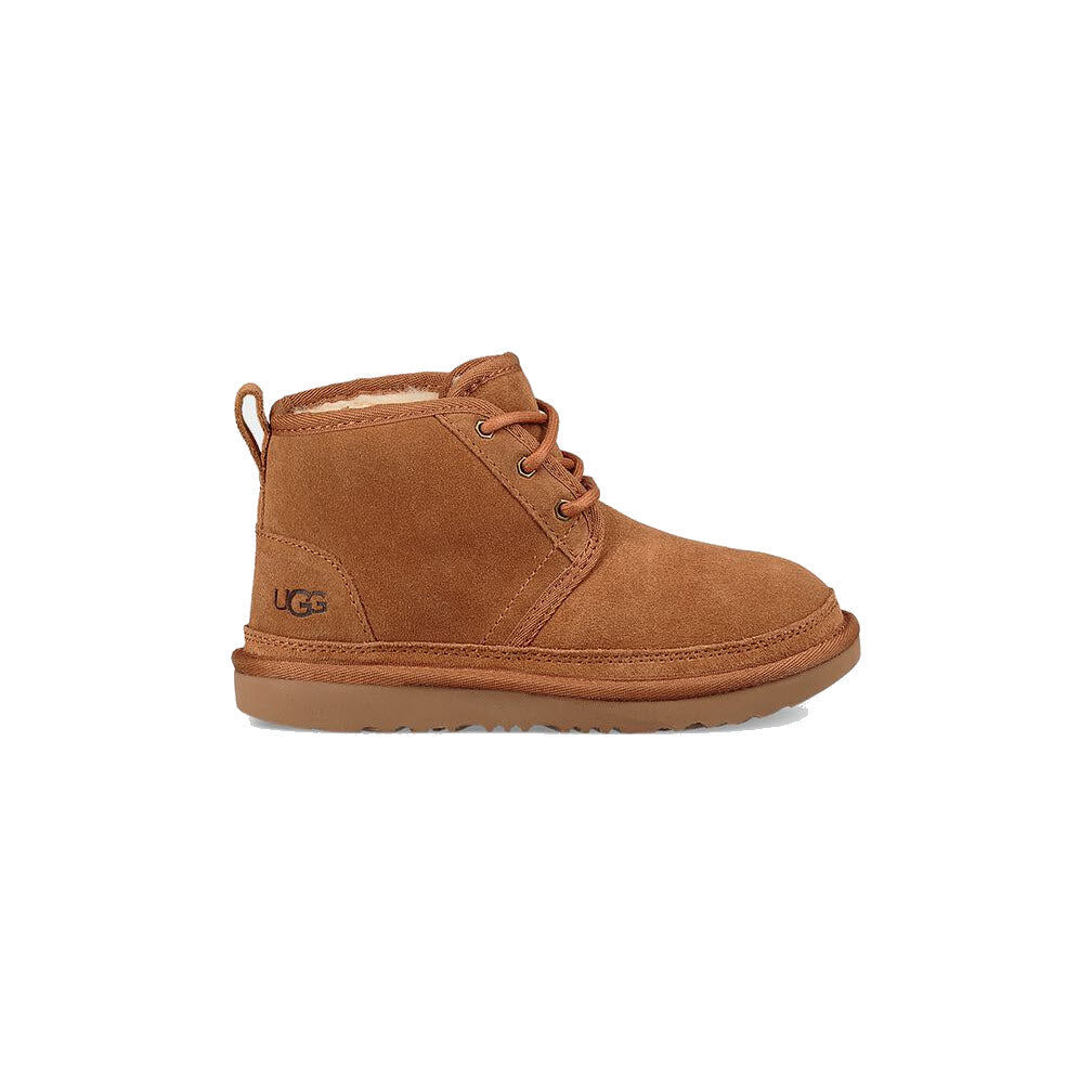A single tan-colored UGG NEUMEL II CHESTNUT boot for toddlers against a white background.