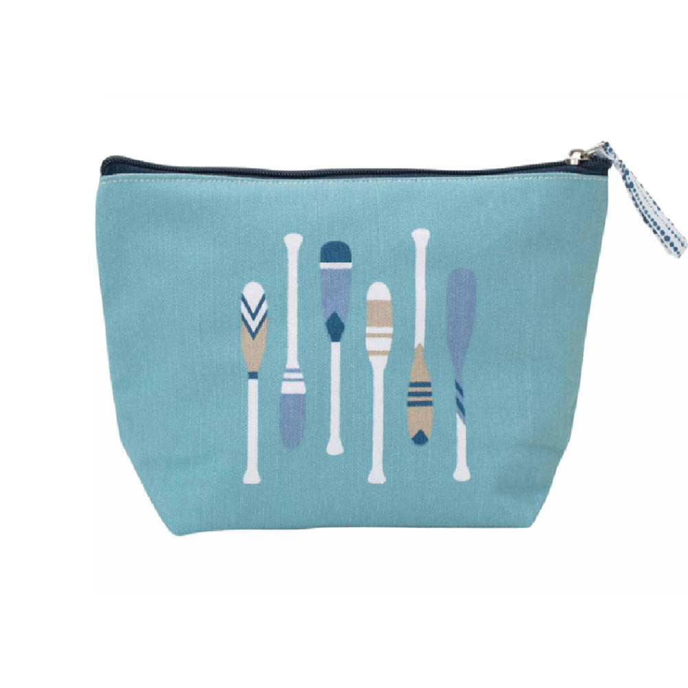 Rockflowerpaper medium pouch paddles with vintage wooden ores pattern design on a white background.