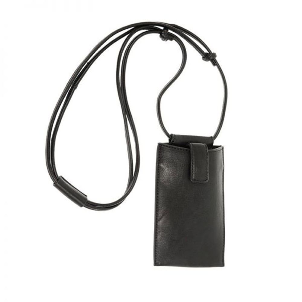 Joy Susan Marley phone crossbody black vegan leather smartphone pouch with cross-body strap.