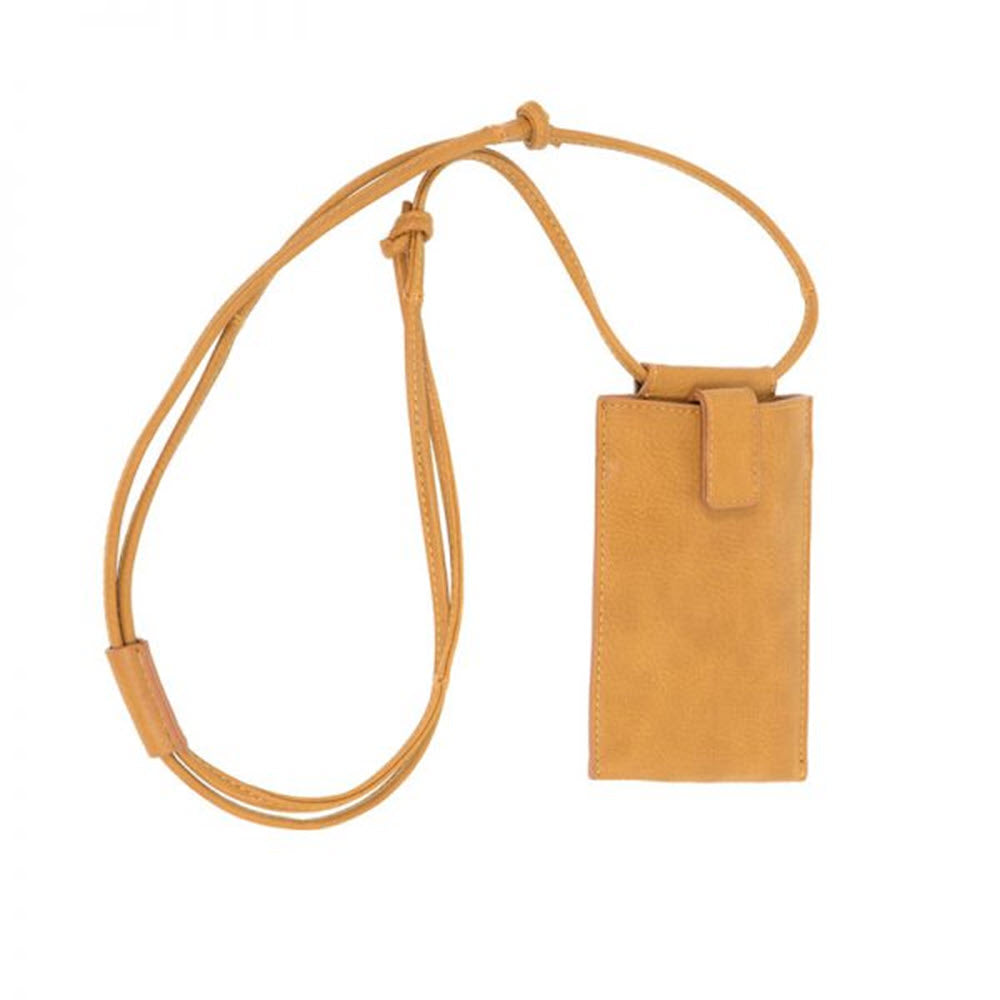 Joy Susan Marley phone crossbody almond vegan leather pouch with an adjustable cross-body strap.