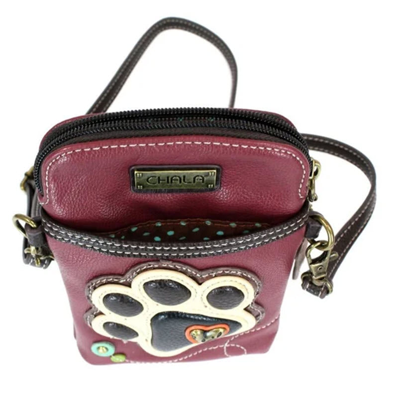 Small Chala Venture Phone Crossbody Paw Bag, perfect as a dog lover gift.