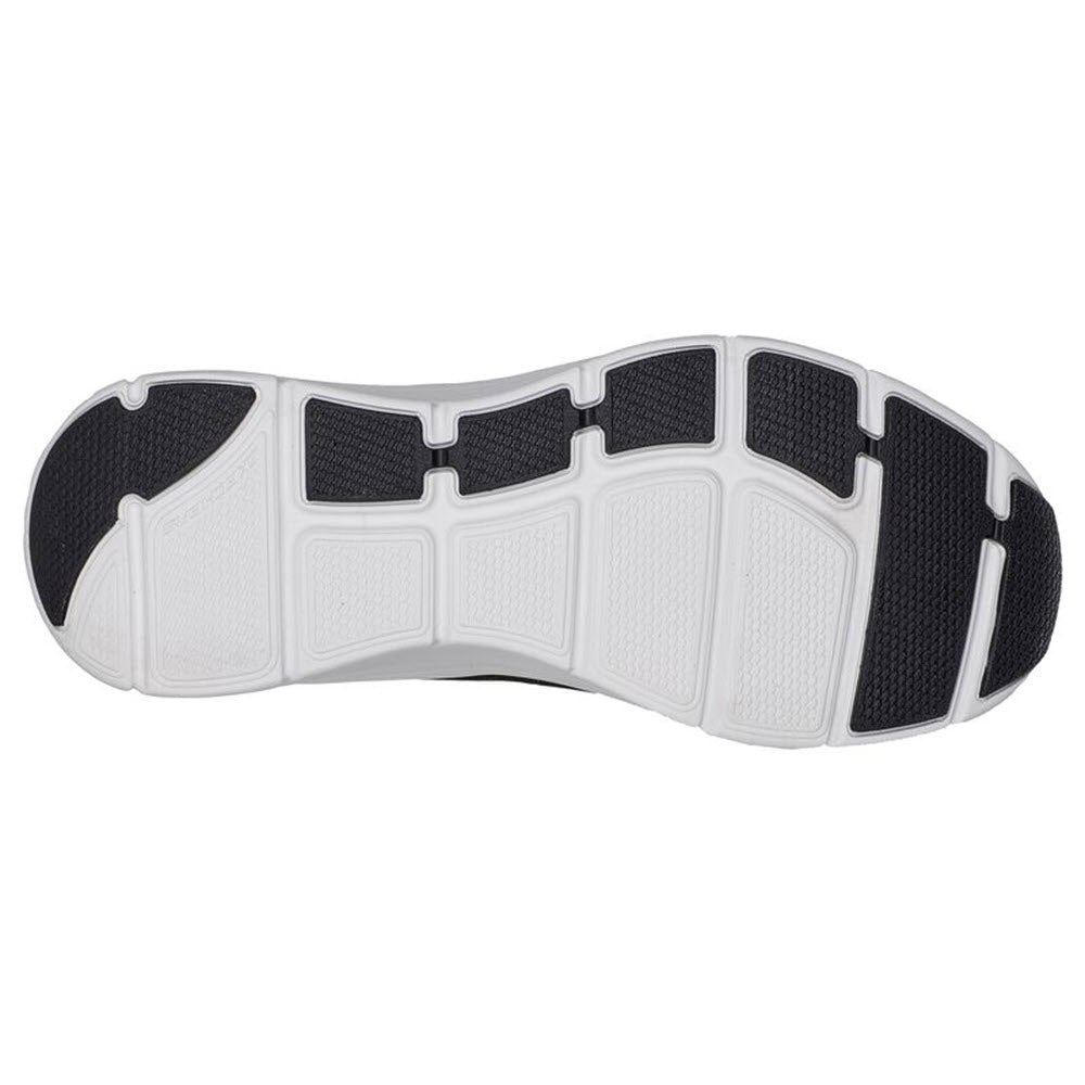 Tread pattern of a sport shoe featuring Skechers Arch Fit D&#39;Luxe Black - Mens against a white background.