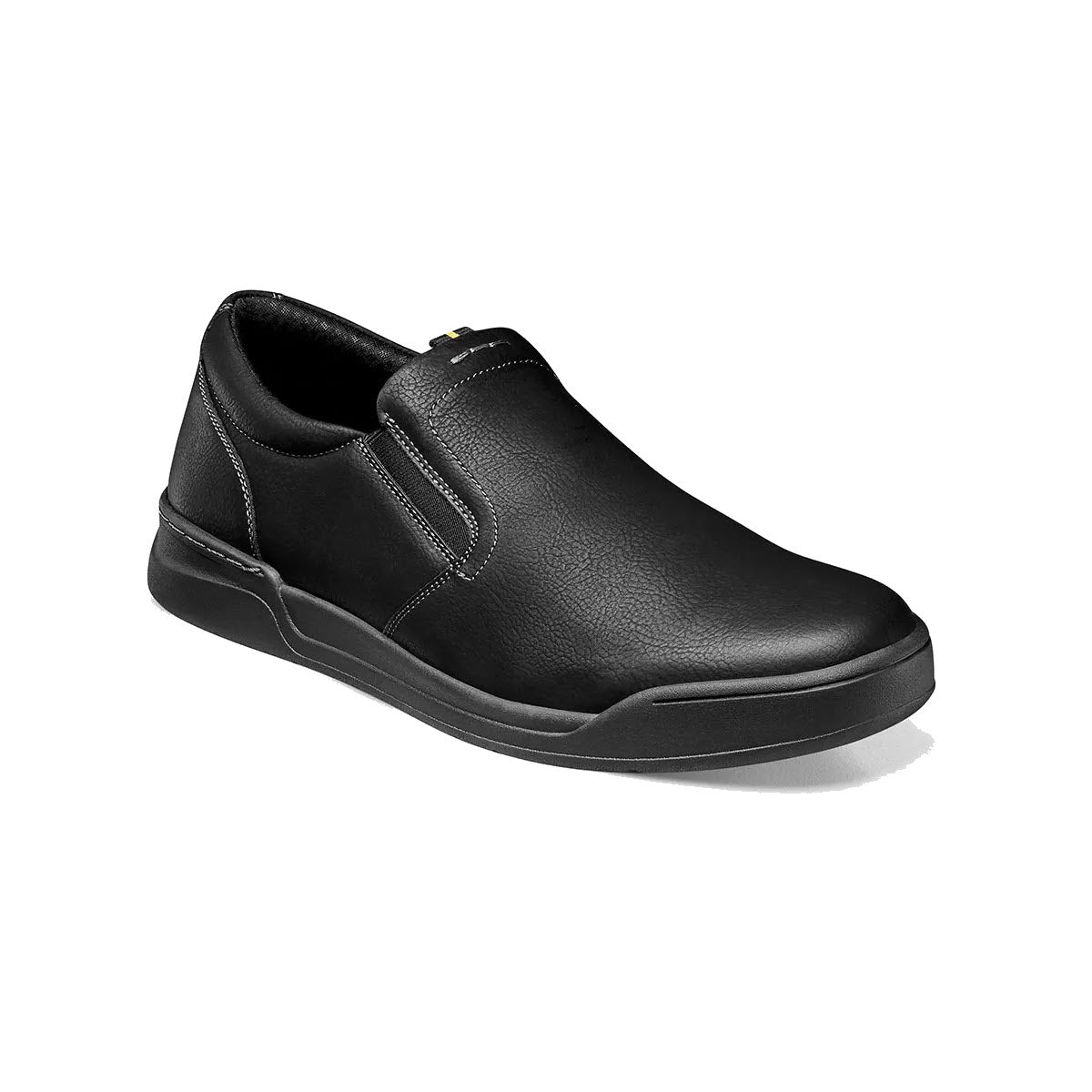 Black Nunn Bush Tour Work plain toe slip-on casual shoe with a low profile sole and a molded footbed.