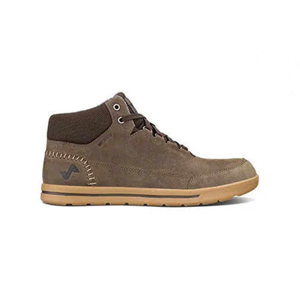 Brown high-top casual Forsake Phil Mid Gray shoe with a brown outsole and a small logo on the side, crafted from full grain leathers.