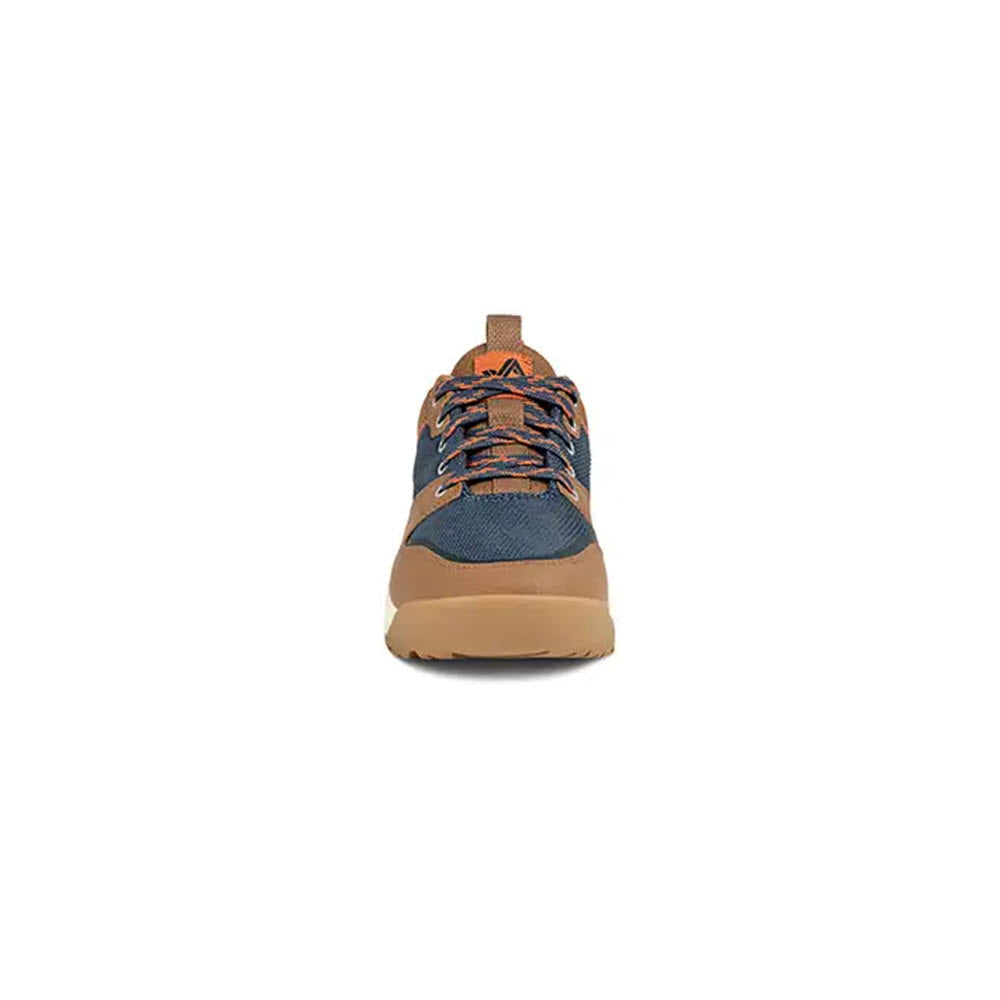 Front view of a Forsake Banks Low Navy Multi - Mens low-top hiker athletic shoe.