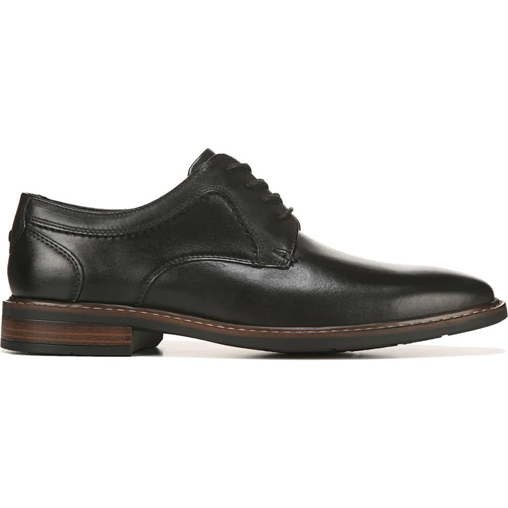 NUNN BUSH HAYDEN PLAIN TOE OXFORD BLACK - MENS with laces on a white background, embodying classic elegance.