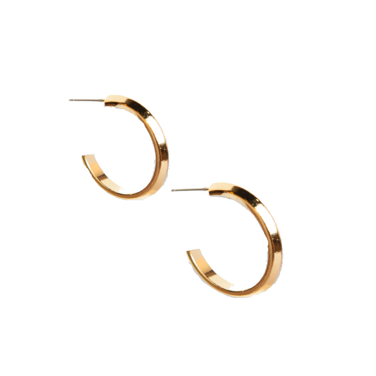 A pair of Lenny and Eva Classic Hoop Earrings Gold on a white background.