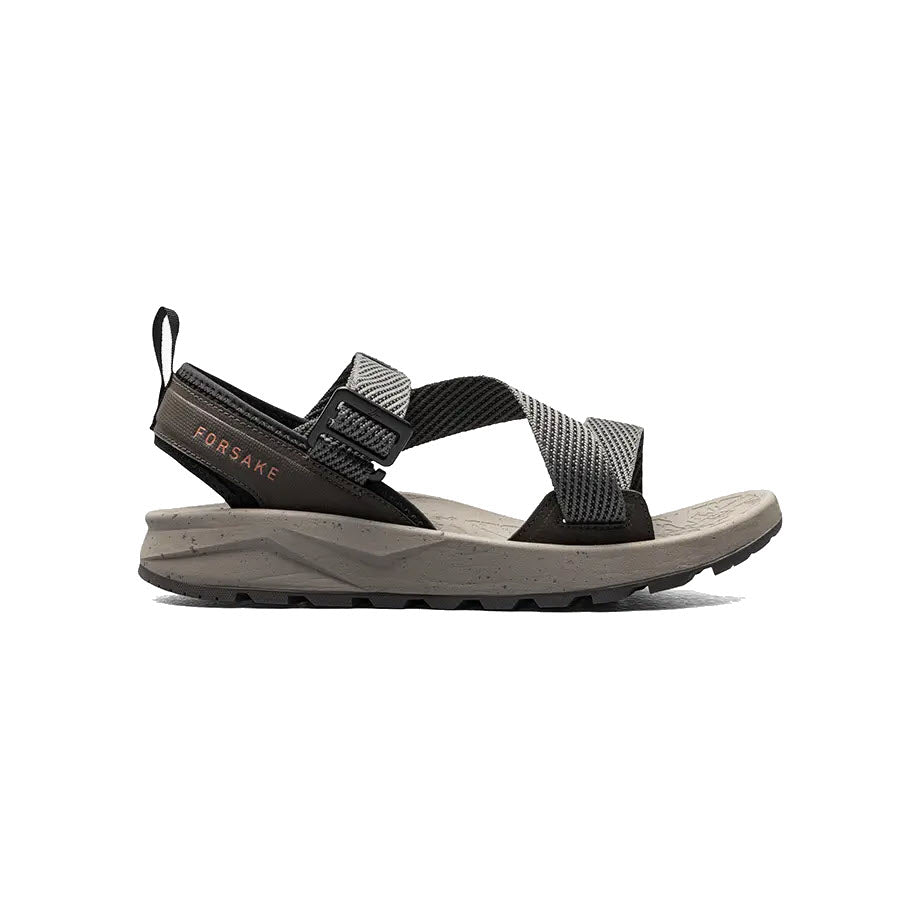 A Forsake Rogue Loden - Mens adventure sandal with adjustable straps, displayed on a white background.