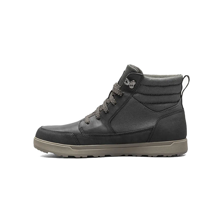 A single Forsake Mason High Boot Waterproof Black - Mens with laces, a waterproof construction, and a rubber sole, isolated on a white background.