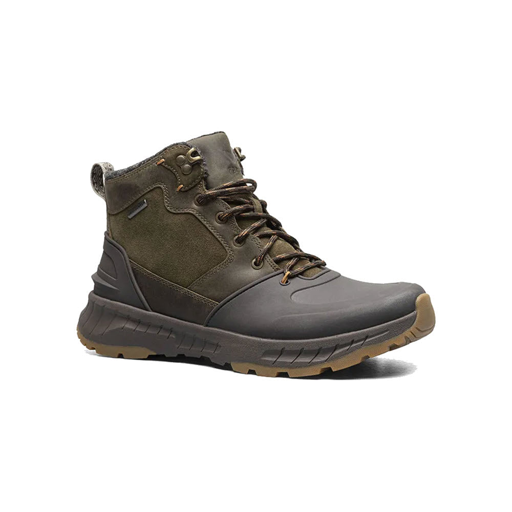 A single Forsake Whitetail Mid Insulated Waterproof Black Olive - Men&#39;s hiking boot with a waterproof membrane, isolated on a white background.