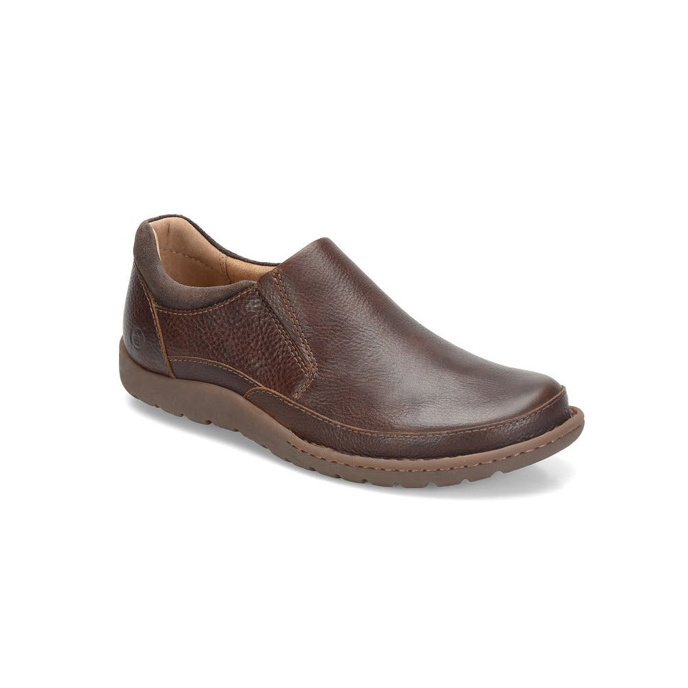 A high-quality Born Nigel slip-on shoe with elastic side panels and a rubber outsole, displayed on a white background.