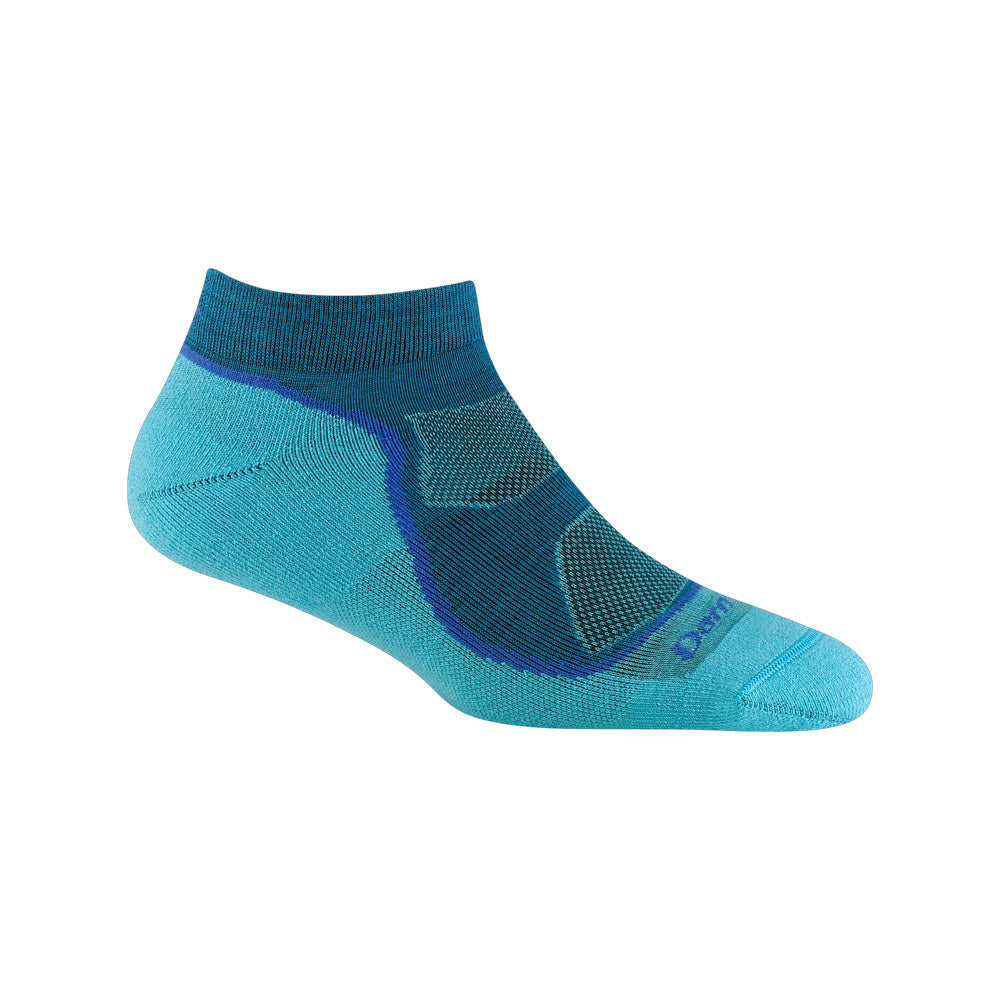 Blue Darn Tough Merino Wool ankle sock isolated on a white background.